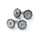 Modern Diamond Rock Crystal Black Onyx and White Gold Cufflinks - image 1