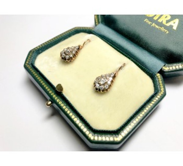 Antique Russian Diamond And Gold Earrings - image 3