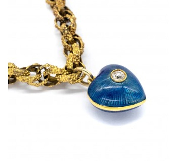 Antique Gold Heart Charm Bracelet - image 2