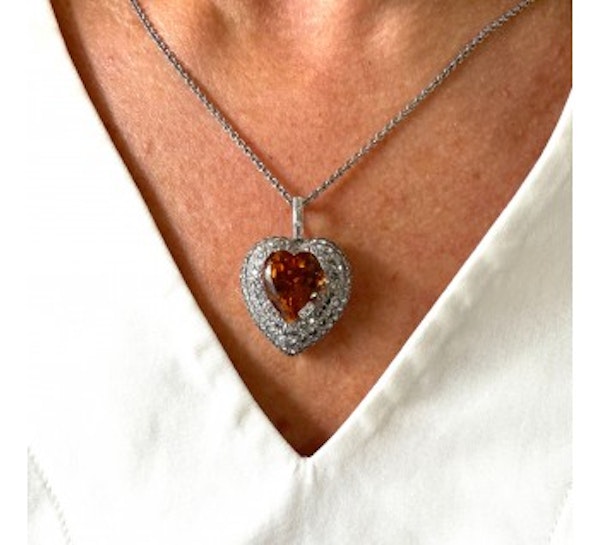 Topaz And Diamond Heart Pendant - image 2