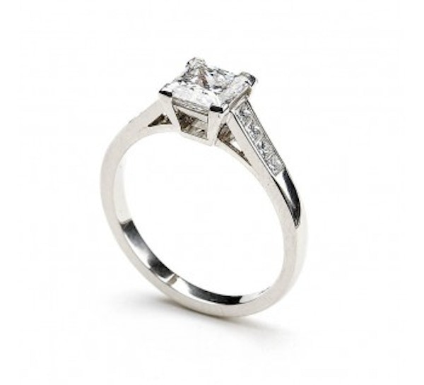 Princess Cut Diamond And Platinum Ring, 1.03ct - image 2