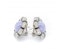 Lavender Jade Black Onyx Diamond and  Platinum Flower Earrings - image 2