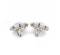 Lavender Jade Black Onyx Diamond and  Platinum Flower Earrings - image 3