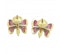 Moira Pink Plique À Jour Enamel, Diamond And Gold Butterfly Earrings - image 3