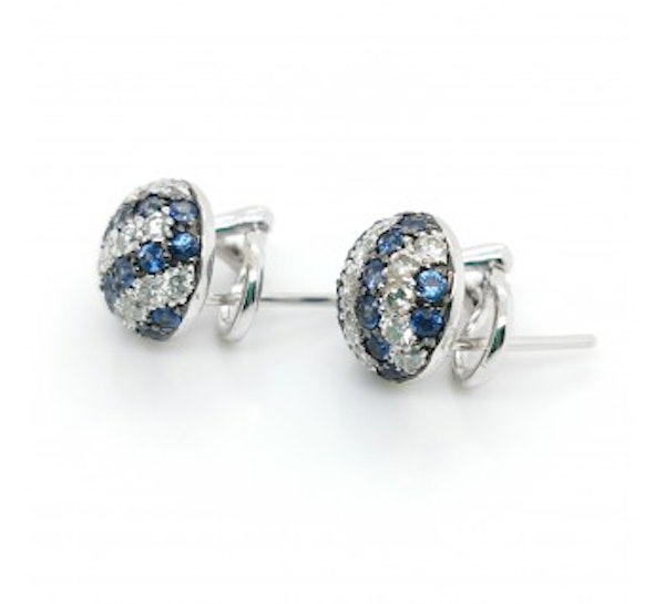 Sapphire And Diamond Stripe Earrings - image 2