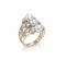 Edwardian Pearl Diamond Platinum And Gold Three Row Ring, Circa 1900 - image 3