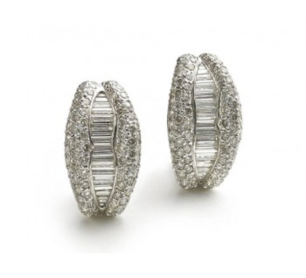 Diamond Half Hoop Earrings - image 2