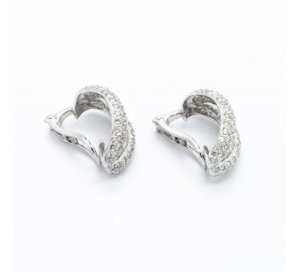 Diamond Half Hoop Earrings - image 3