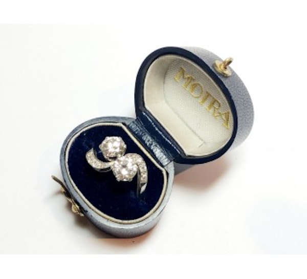 Art Deco Diamond and Platinum Crossover Ring, Circa 1935, 1.30ct - image 3