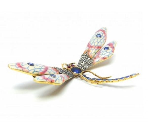 Enamelled Dragonfly Brooch - image 2