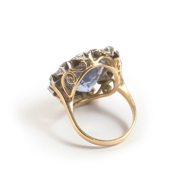 Sapphire and Diamond Platinum Cluster Ring, 17.17ct - image 2