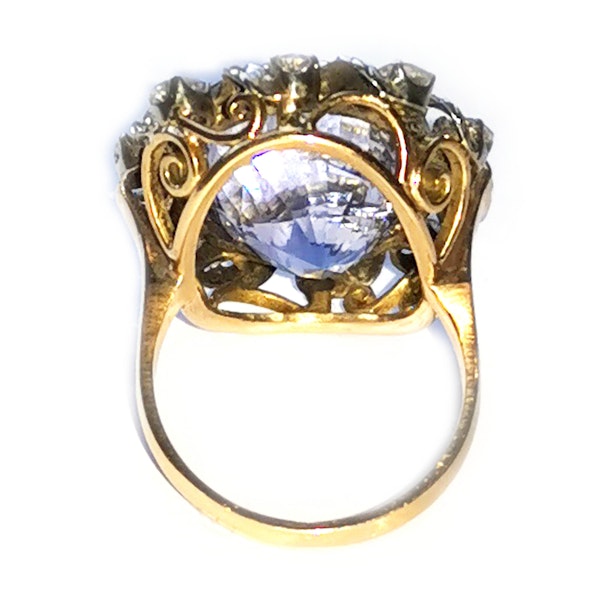 Sapphire and Diamond Platinum Cluster Ring, 17.17ct - image 5