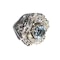 Aquamarine and Diamond Platinum Flower Cluster Ring - image 5