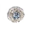 Aquamarine and Diamond Platinum Flower Cluster Ring - image 4