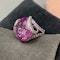 Pink Topaz Pink Sapphire Diamond Ring in 18ct White Gold, date circa 1970, SHAPIRO & Co since1979 - image 2