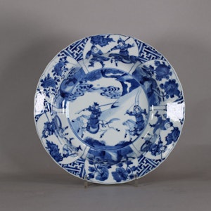 Chinese blue and white plate, Kangxi (1662-1722)
