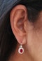 Modern Ruby, Diamond and Platinum Cluster Earrings - image 4