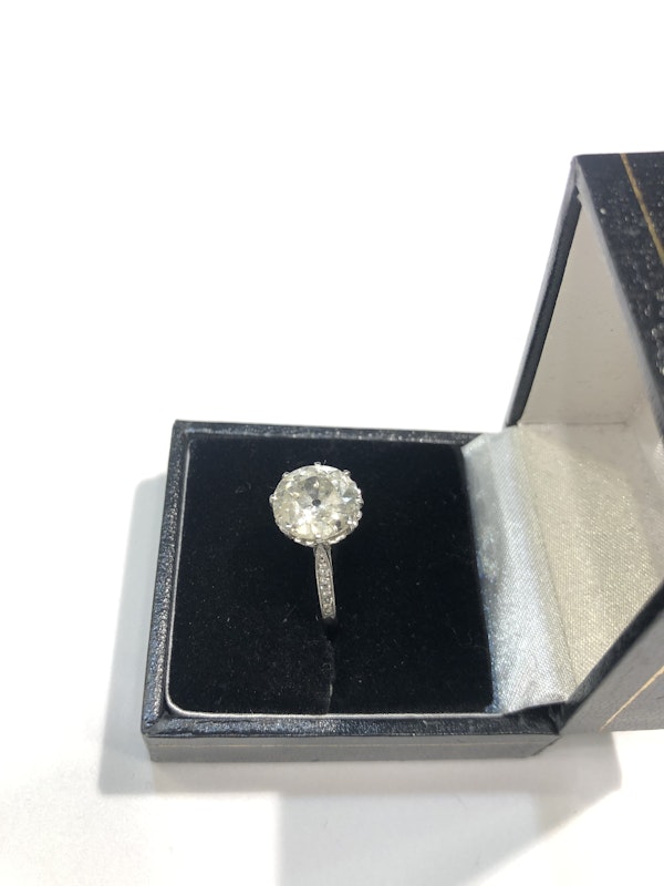 4.5ct Deco French diamond platinum ring - image 3