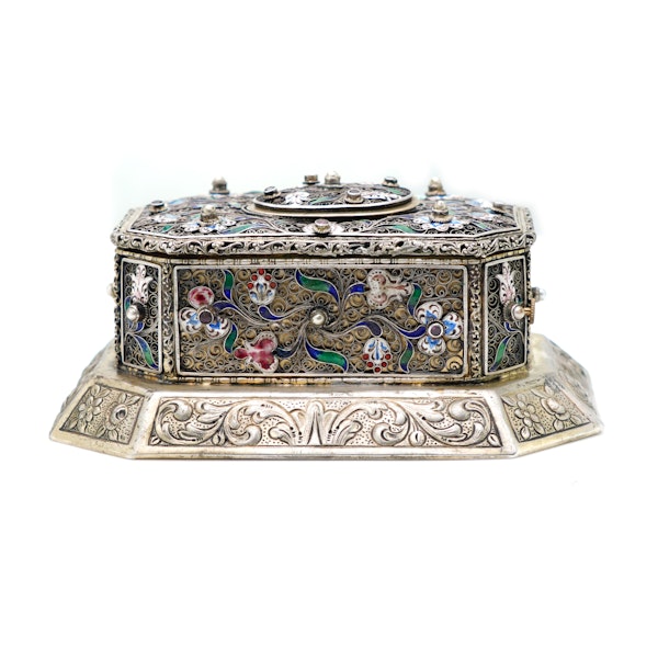 Continental silver and enamel signing bird box, c.1900 - image 3