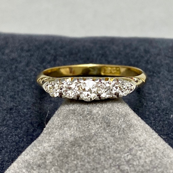 Five Stone Diamond Ring in 18ct Gold date 1905, Lilly's Attic since 2001 - image 1