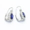 Modern Sapphire, Diamond and Platinum Cluster Earrings - image 3