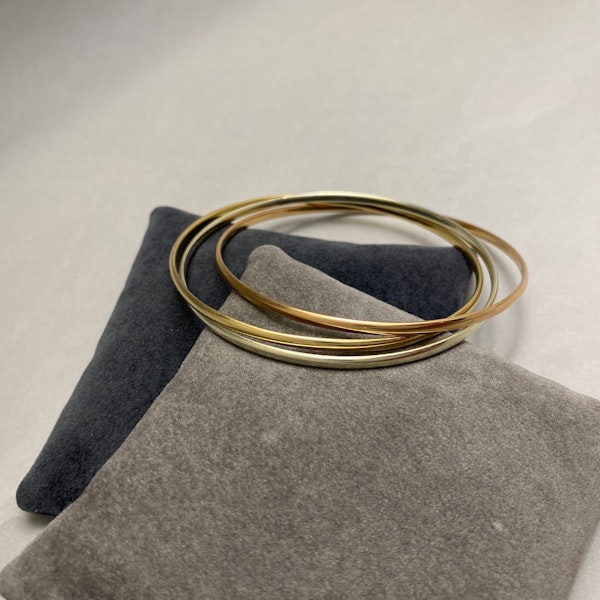 Three Colour Gold Bangle in 9ct Gold date London 2017, Lilly's Attic since 2001 - image 6