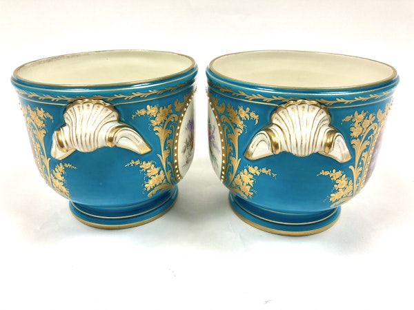 Pair of Sèvres style cache pots - image 8