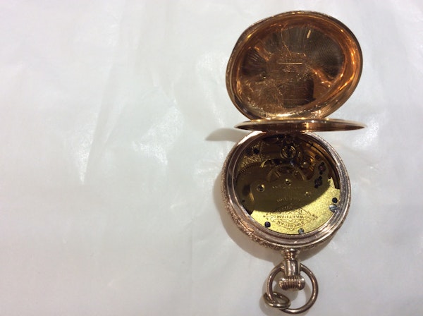 A Waltham 14 k gold pocket watch - image 5