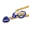 Antique Blue Enamel Pearl And Gold Snake Necklace With Heart Locket Circa 1850 - image 4