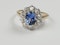 Antique cornflower blue sapphire and diamond engagement ring sku 5288 DBGEMS Ltd - image 3