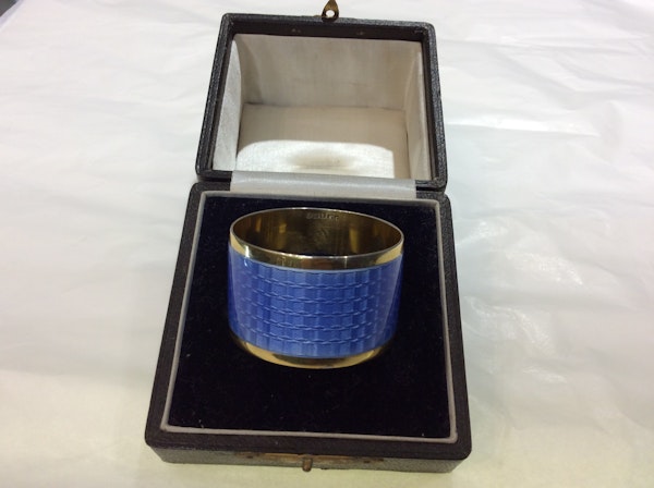 A silver & Enamel  Napkin Ring - image 2
