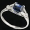 MM7075r Art Deco sapphire diamond platinum ring 1930c - image 1