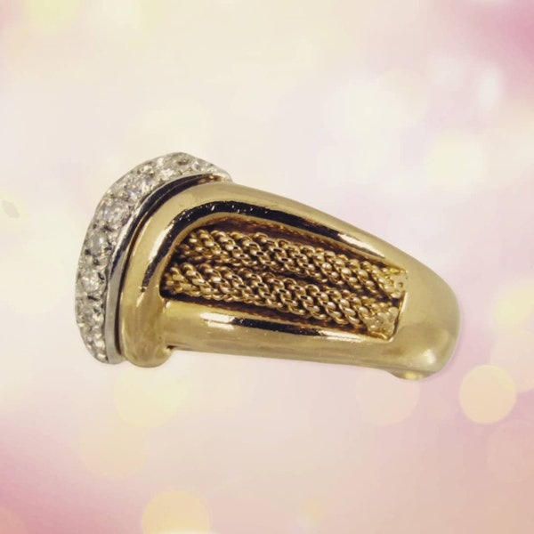 Italian Gold and Diamond Ring - image 3