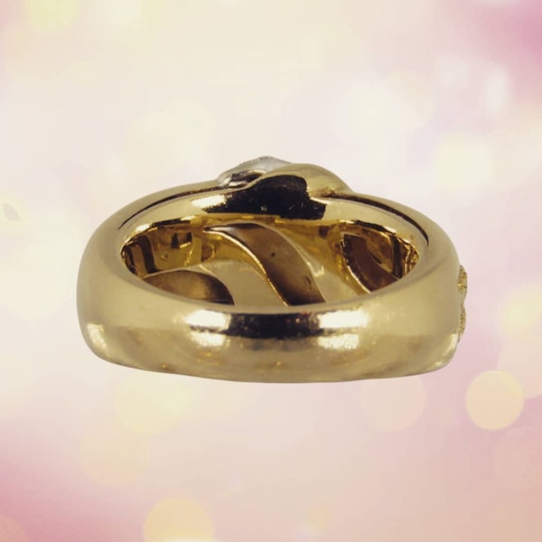 Italian Gold and Diamond Ring - image 4