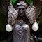 Vintage Deco Angel wing drop pearl earrings - image 1