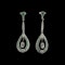 MM7138e Platinum Art Deco emerald diamond rare drop earrings 1920c - image 1