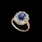 MM6956r Sapphire diamond cluster Ceylon 4.07ct certified 1900c - image 1