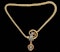 MM7106n Victorian gold garnet diamond snake necklace 1870c boxed - image 1