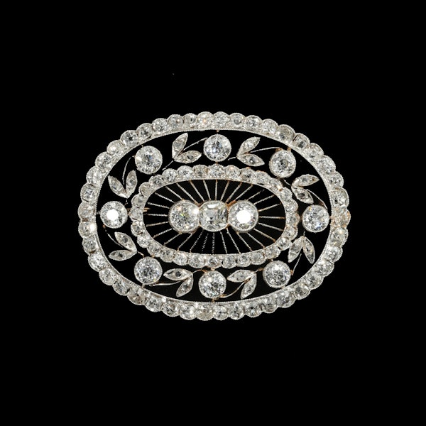 MM7109b Platinum set diamond brooch/pendant 1910c fine quality - image 1