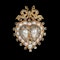 MM7146p Victorian natural pearls gold diamond double heart pendant superb 1870c - image 1