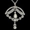 MM6924p Edwardian diamond natural pearl Platinum pendant 1910c - image 1