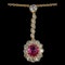 MM5708a /p Burmese ruby diamond Victorian gold drop pendant 1880c - image 1