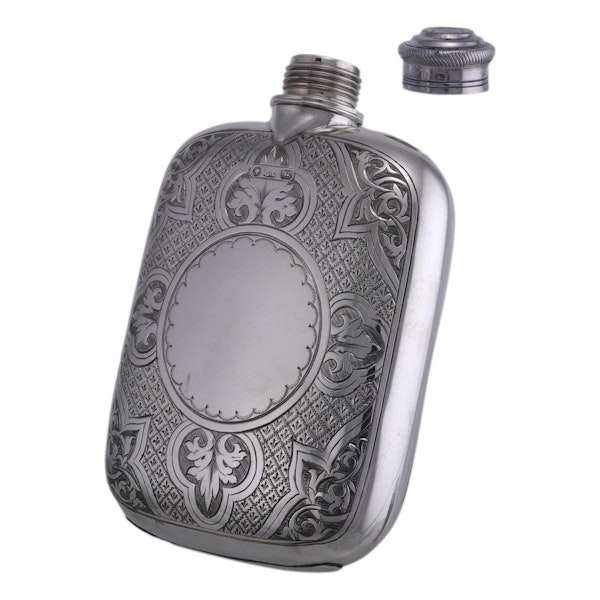 Sterling Silver - Hip Flask - George Unite - 1888 - image 2