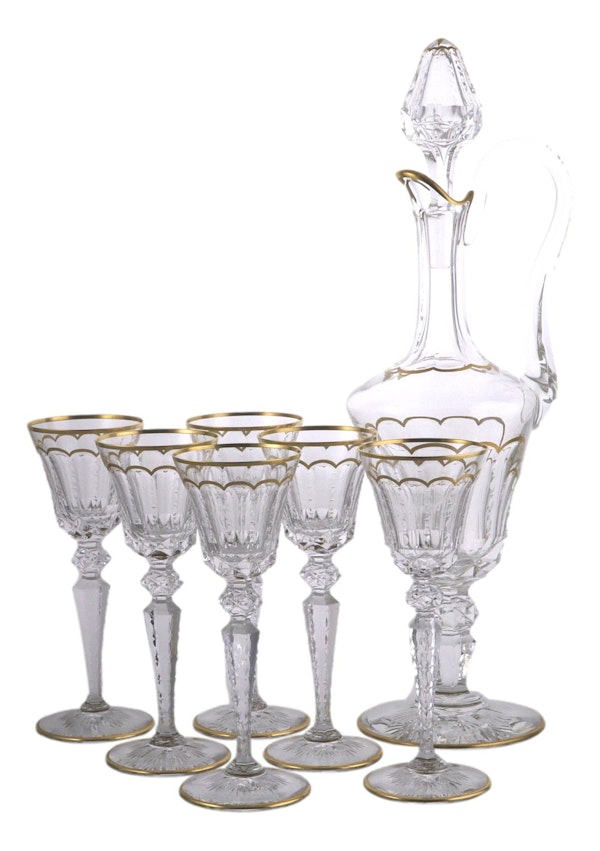 ST LOUIS Crystal - EXCELLENCE - Claret Jug Decanter and 6 Claret Wine Glasses - image 1