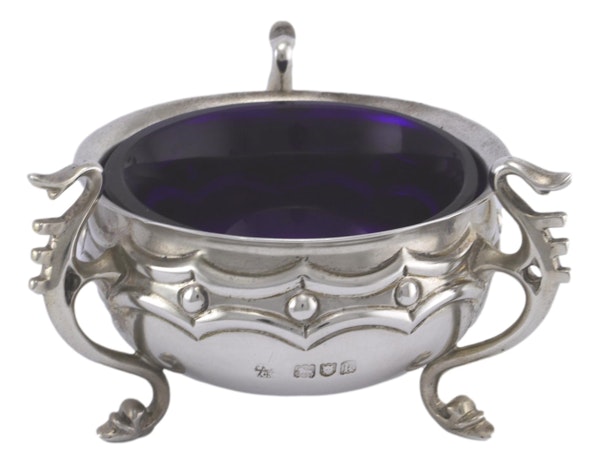 Sterling Silver Cauldron SALT Pots - Wakeley & Wheeler - 1905 - image 2