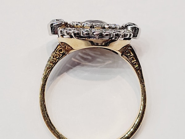 Edwardian sapphire and diamond cluster engagement ring sku 5297 DBGEMS - image 3