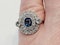 Edwardian sapphire and diamond cluster engagement ring sku 5297 DBGEMS - image 2