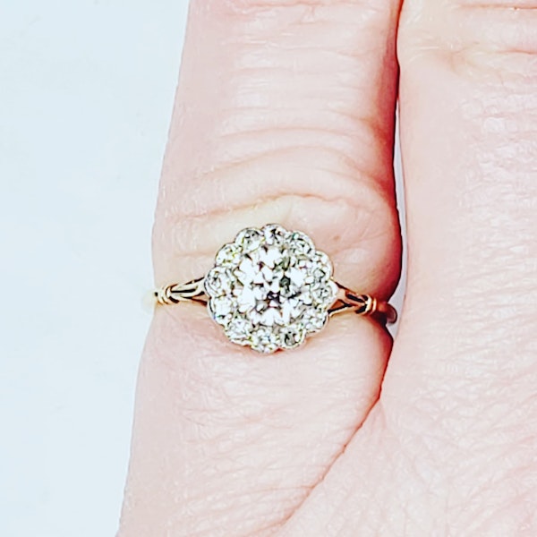 Pretty Edward's diamond cluster engagement ring sku 5300 DBGEMS - image 4