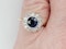 Gorgeous Edwardian sapphire and diamond cluster engagement ring sku 5308 DBGEMS - image 2