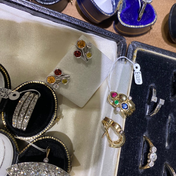 Ruby Emerald Sapphire Diamond Earrings in 9ct Gold date circa 1990, SHAPIRO & Co since1979 - image 6